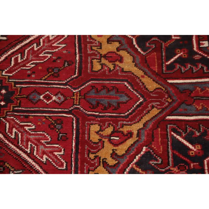 Hand Knotted Oriental 100% Wool Carpet Traditional Medallion Red Heriz Area Rug - 13' 0'' X 9' 8''
