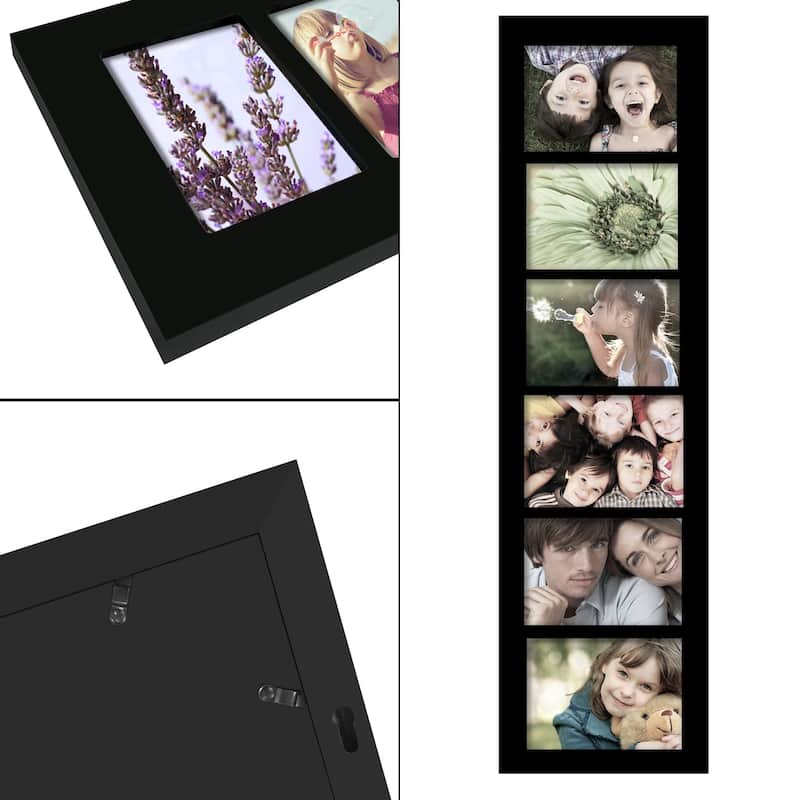 Adeco 6-opening Black 5x7 Collage Picture Frame