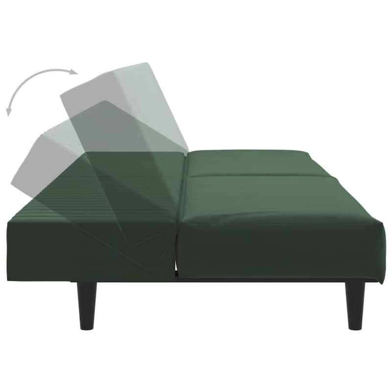 vidaXL 2-Seater Sofa Bed multicolor Velvet - 78.7" x 33.3" x 27.2"