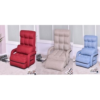 Costway Folding Floor Single Sofa Recliner Chair W/ a Pillow 5
