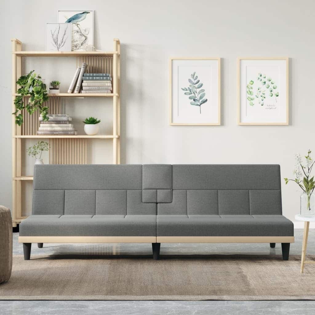 vidaXL Sofa Bed Convertible Sofa Bed with Cup Holders for Living Room Fabric - 78.7" x 35" x 27.6"