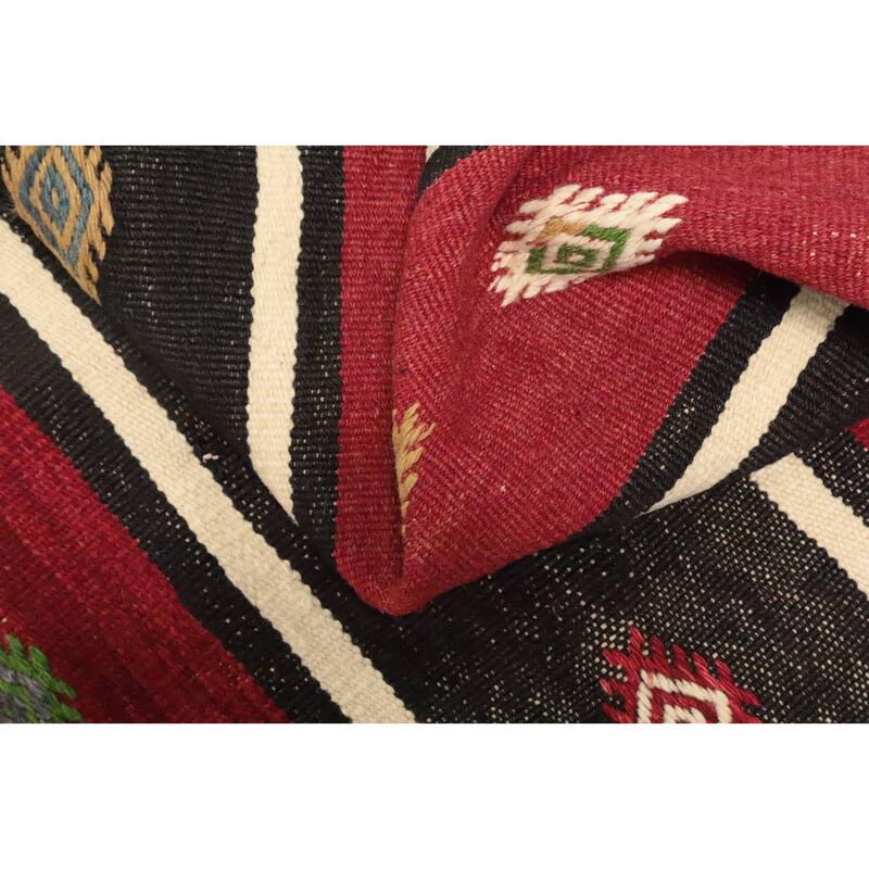 Hand Woven Oriental 100% Wool Carpet Southwestern Tribal Multi-Colored Kilim Area Rug - 10' 3'' X 5' 6''