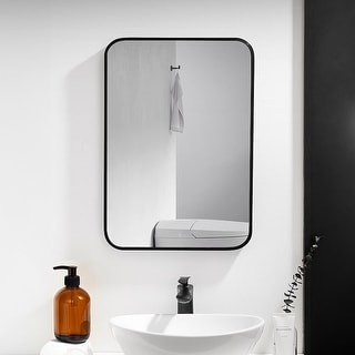 24 inch Rectangular Framed Wall Mounted Bathroom Vanity Mirror - 24" x ...