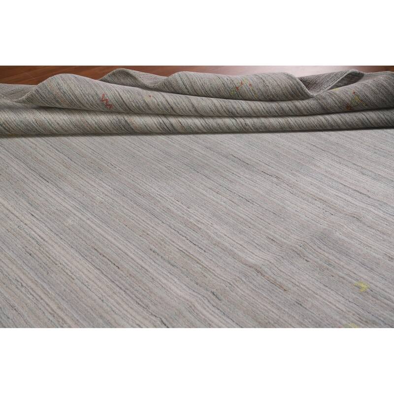 Striped Gabbeh Oriental Area Rug Handmade Wool Carpet - 8'9"x 11'9"