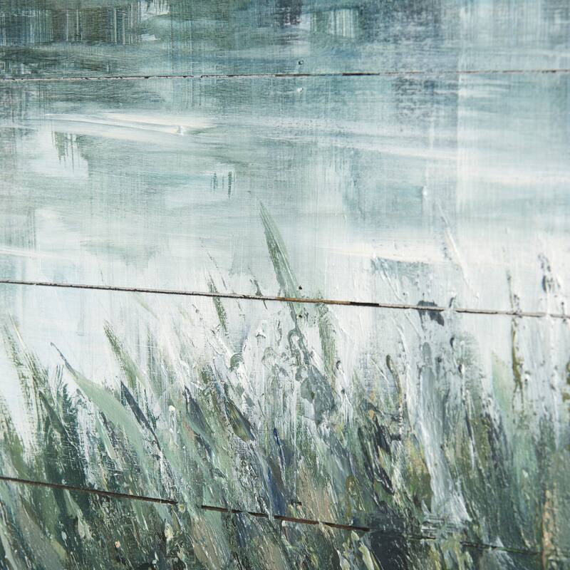 Mercana "Mere Pond Lake" (60 x 40) Hand-Made Solid Wood Oil Painting