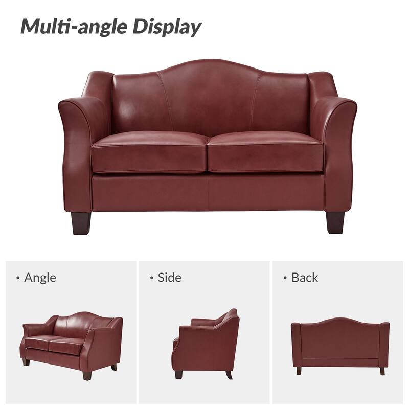 Franco Traditional 60" Wide Genuine Leather Sofa by HULALA HOME