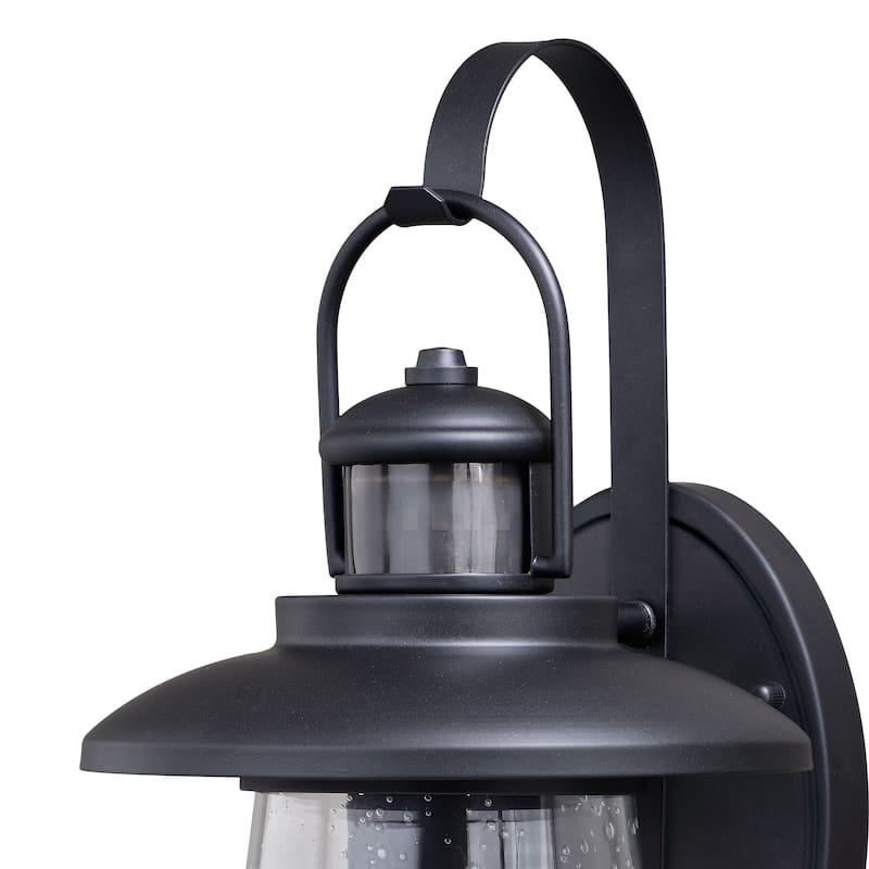 Bridgeport Bronze Motion Sensor Dusk to Dawn Coastal Outdoor Wall Light - 7.75-in W x 14.75-in H x 8.5-in D