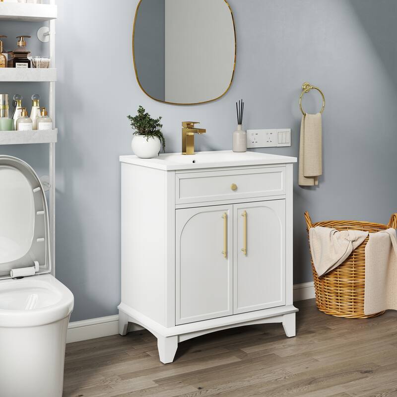 28" Freestanding Bathroom Vanity Cabinet with Sink