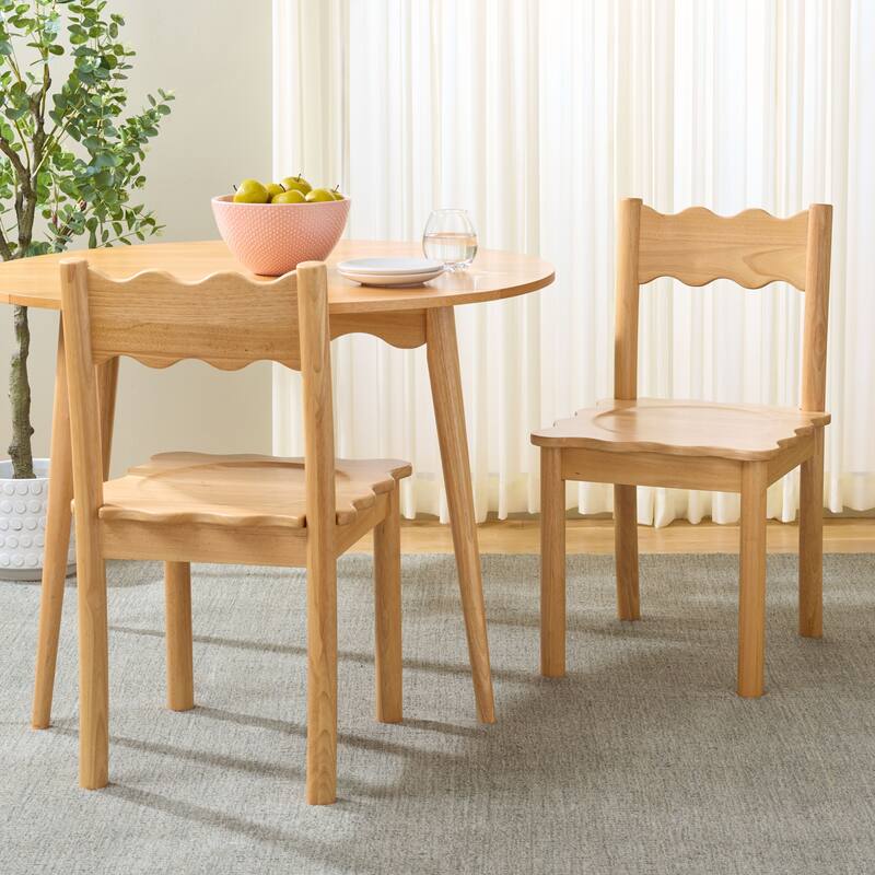 SAFAVIEH Home Nolly Scallop Dining Chair (Set of 2) - 20"W x 19"D x 34"H