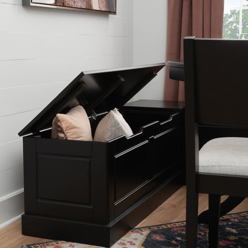 Josie Black Wooden 4-Piece Nook Table and Dining Chair Set with 2 Chairs