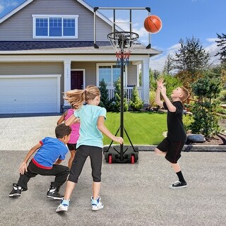 Basketball Hoop Height Adjustable Basketball System with Wheels and Fillable Base - 30" x 23" x 90"