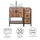 preview thumbnail 50 of 51, 36" Brown Bathroom Vanity Set with Side Cabinet Mid-Century Vanity with Sink & Faucet