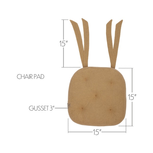 Burlap Natural Chair Pad 15 inches Bed Bath & Beyond 26057588