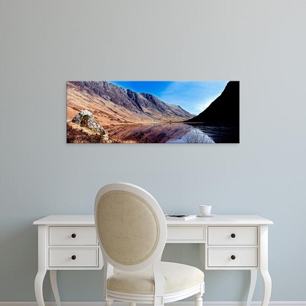 Easy Art Prints Panoramic Image 'mountains, Loch Achtriochtan, Glen Coe, Highlands Region, Scotland' Canvas Art