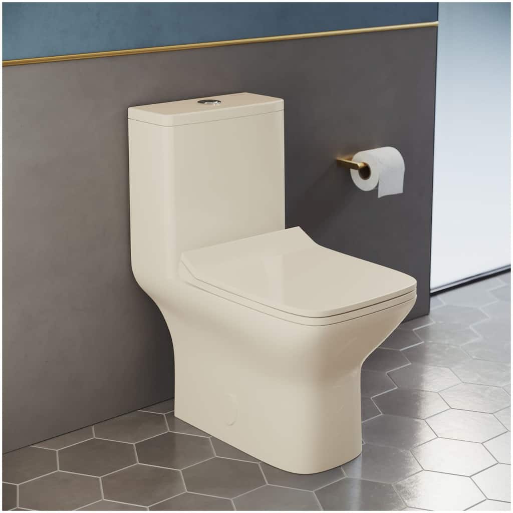 Swiss Madison SM-1T256 Carre 1.28 GPF Dual Flush One Piece Elongated