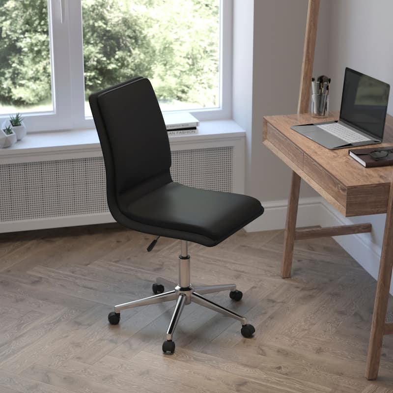 Mid-Back Armless Office Task Chair with Metal 5-Star Base