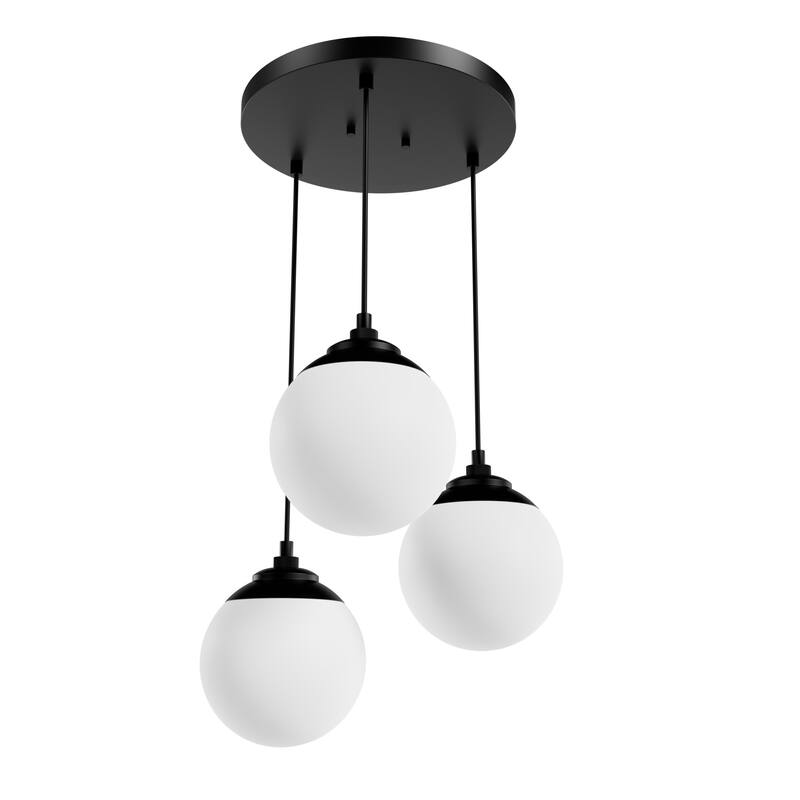 Hunter Hepburn 3 Light Cluster Ceiling Light - Kitchen, Island, Dining Room - Globe, Orb - Mid-Century Modern, Art Deco