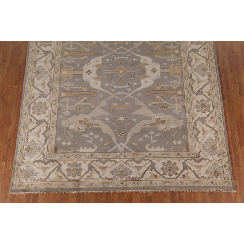 Oushak Oriental Area Rug Hand-Knotted Wool Carpet - 8'2"x 9'11"