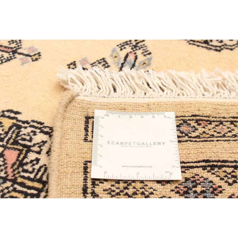 ECARPETGALLERY Hand-knotted Peshawar Bokhara Beige Wool Rug - 3'2 x 5'6