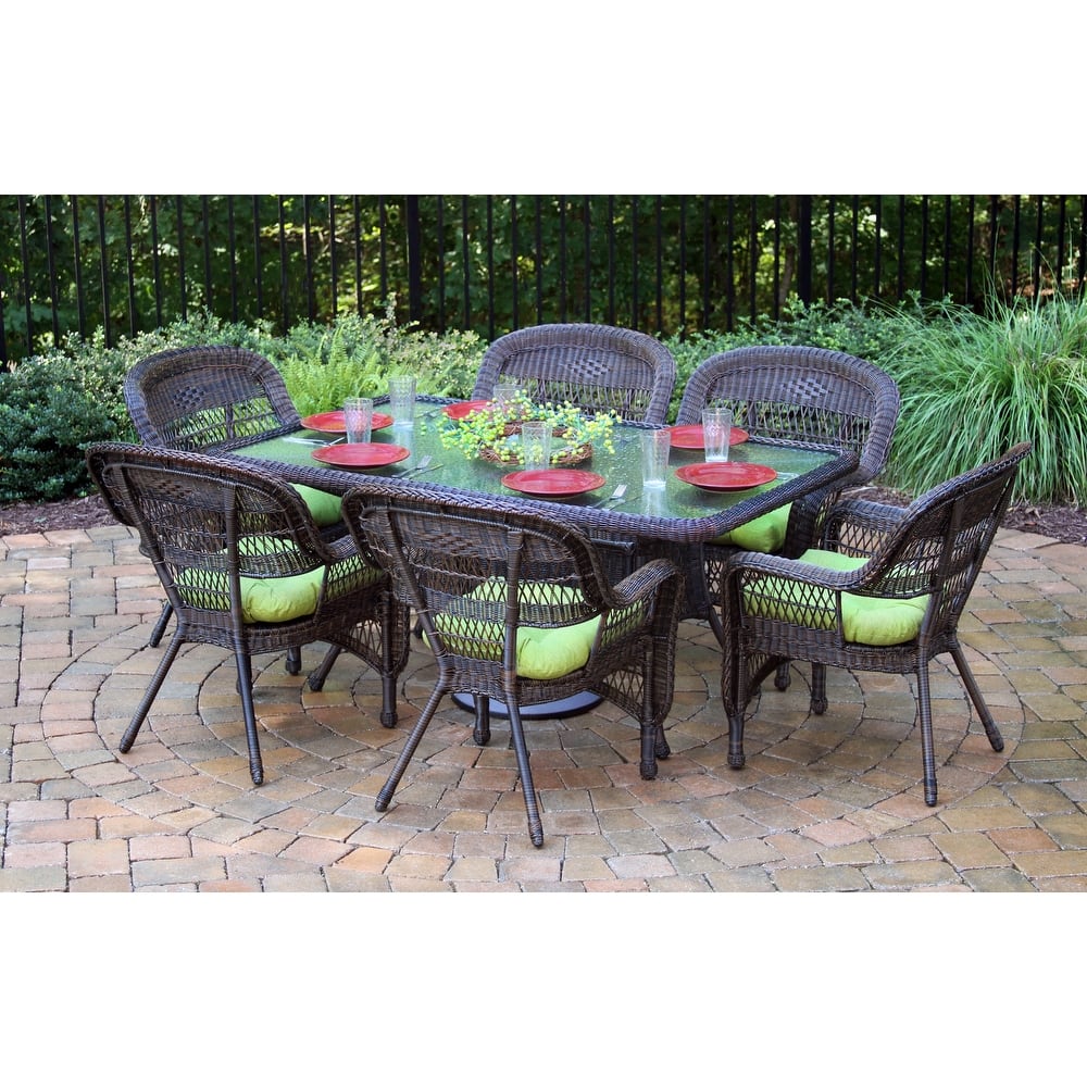 Portside Dark Roast Outdoor Wicker Dining Set (7-Piece)