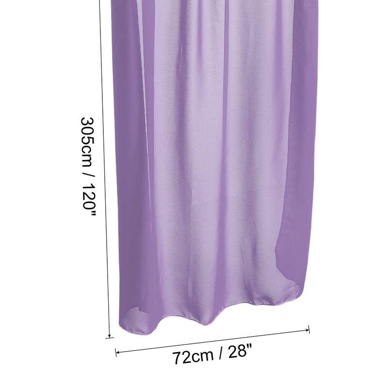 2Pcs 10Ft Chiffon Table Runner 28 x 120 Inch Rustic Gauze Tablecloth - 28 x 120 Inch - Purple