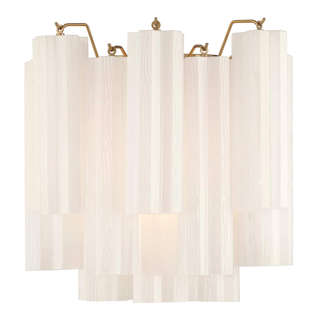 Crystorama Lighting Group ADD-303-WH Addis 2 Light 15" Tall Wall