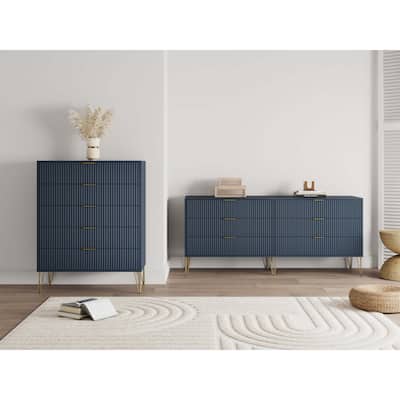 Manhattan Comfort 2-Piece Dumbo Modern Multi Drawer Dresser Set.