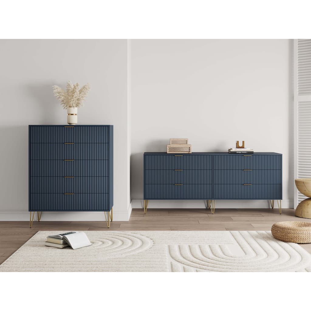 Manhattan Comfort 2-Piece Dumbo Modern Multi Drawer Dresser Set.