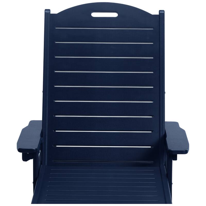 Brighton Outdoor Poly Reclining Chaise Lounge with Wheels & Cup Holder