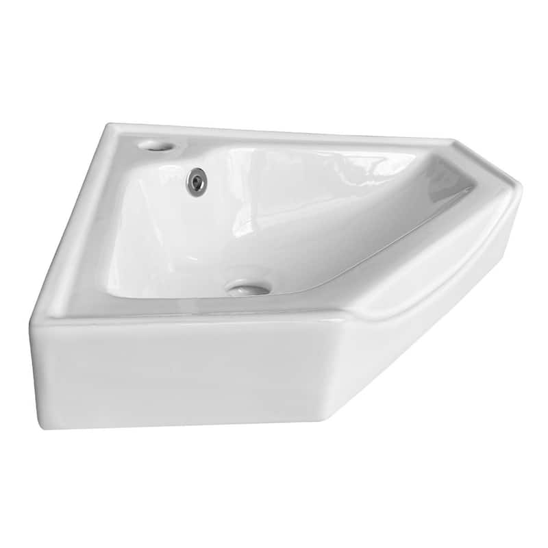 Alexander II White Porcelain Corner Wall Mount Bathroom Sink