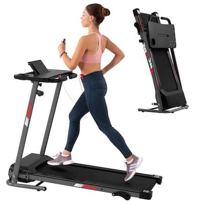 Folding Treadmill for Home with Desk - 2.5HP Compact Electric Treadmill for Running