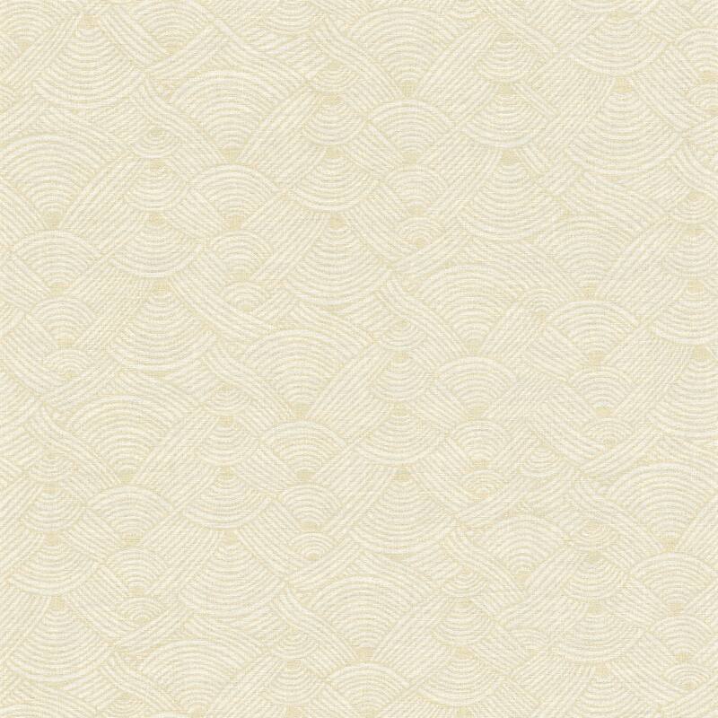 Galerie Wallcoverings Fusion Collection Geo Swirl Motif Non-woven Matte Wallpaper Roll - 33 feet x 21 inches - Off White