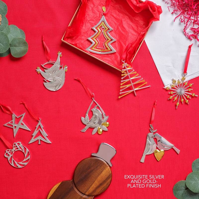 Nambe Twelve Days of Christmas Two Turtle Doves Ornament - 2.5" W x 4" H