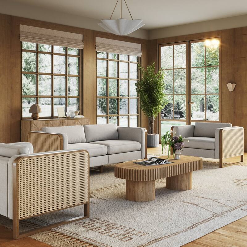 Madison Modern Upholstered Modular Sofa or Couch for Living Room with Solid Wood Legs