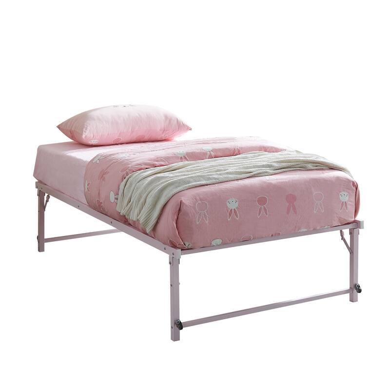 Amara Metal Lift-Up Trundle Bed with Wheels