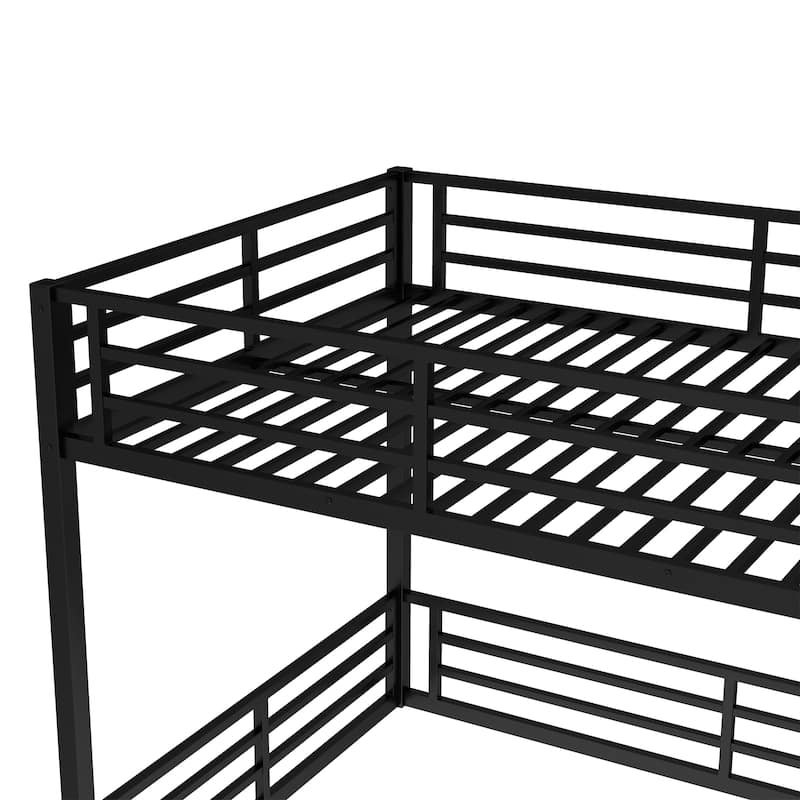 Full/Twin XL/Queen Metal Bunk Bed for Kids/Teens/Adults - Heavy Duty Noise Reduced Frame with Safety Rails
