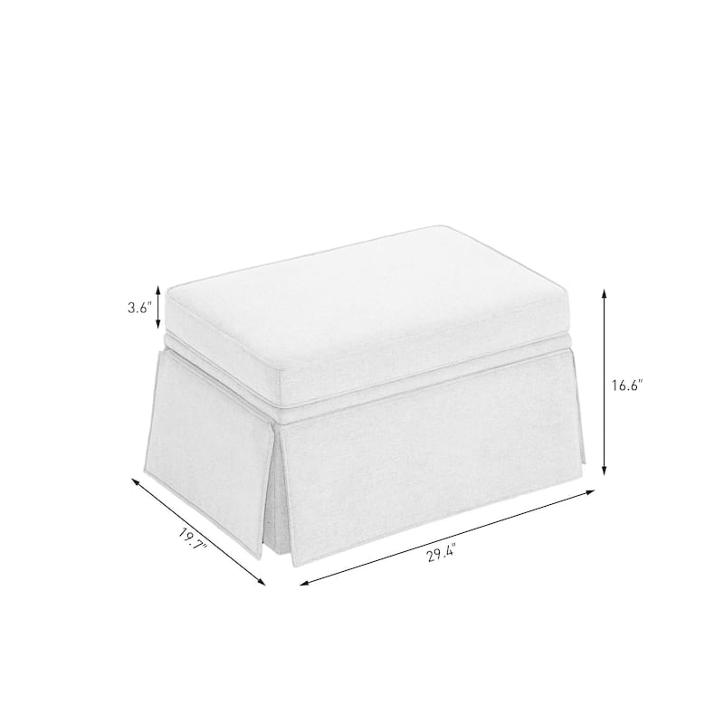 Skirted Oversized Storage Ottoman