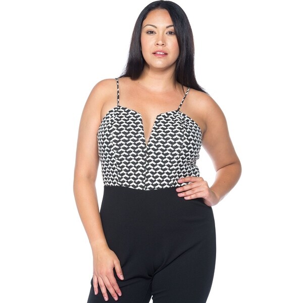 ladies black and white jumpsuit