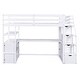 preview thumbnail 7 of 30, Twin Size Wood Loft Bed with Desk and Shelves,Storage Staircase and Drawers