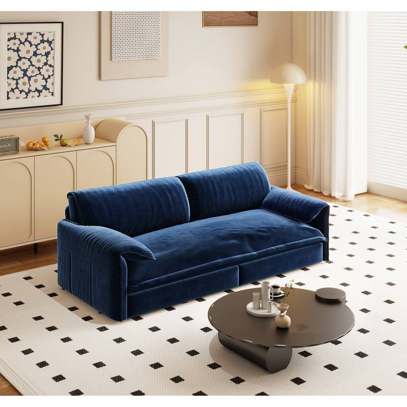 3-in-1 Convertible Sleeper with Side Storage,Multi-Functional Loveseat for Various Spaces