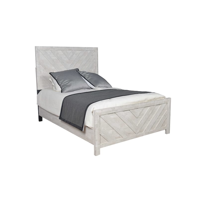 Modern Full Bed with Wood Frame and Sophisticated Headboard