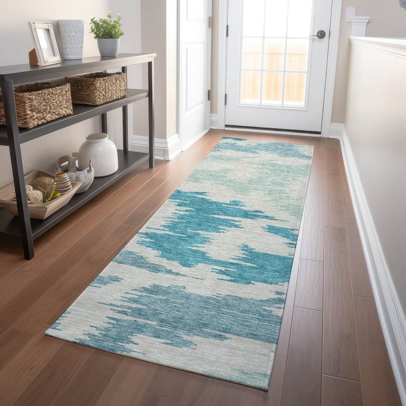 Premium Washable Super Soft Modern Chic Mayfield Rug - Teal - 2' 3" x 7' 6" - Runner