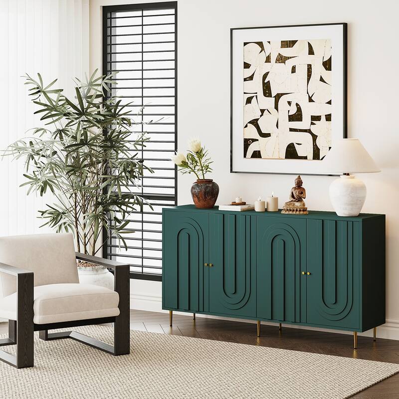 4-Door Wooden Sideboard Storage Cabinet