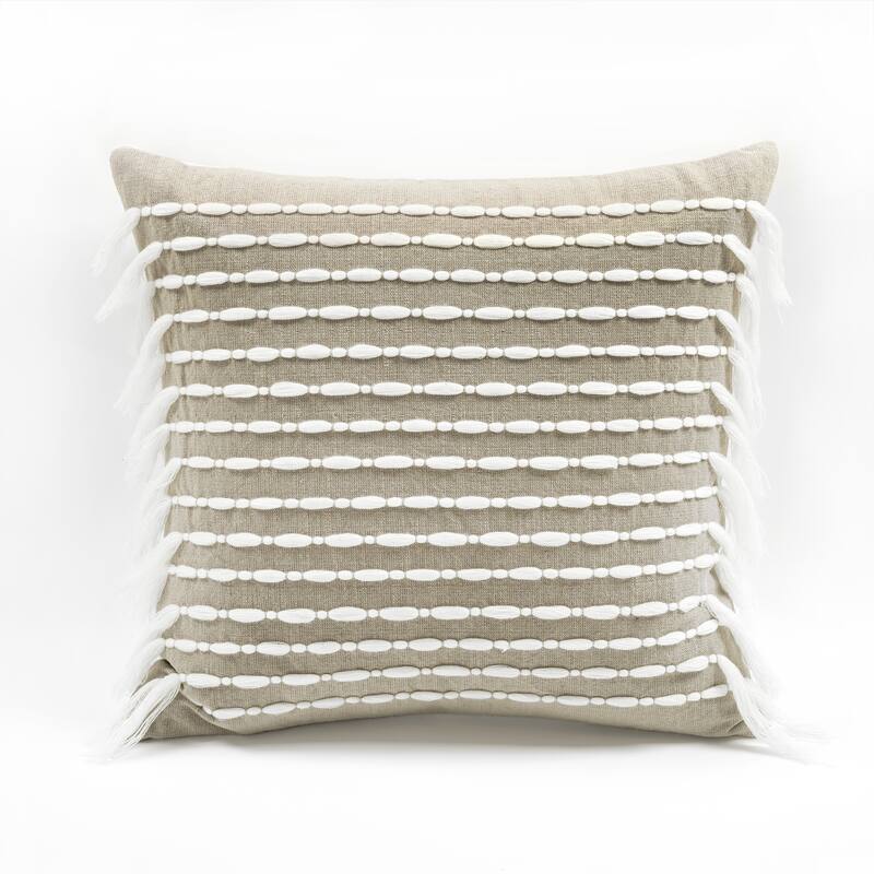 Lush Decor Linear Cotton Tassel Decorative Pillow Cover