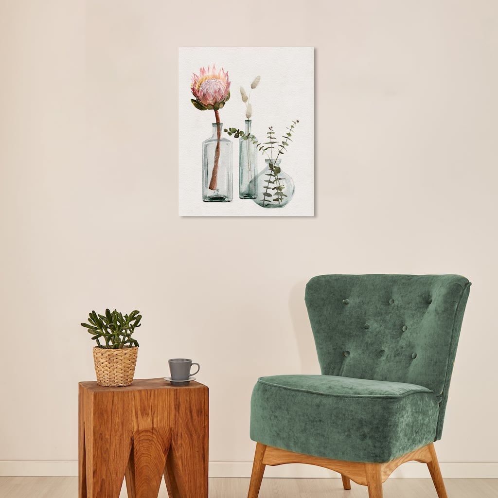 Wynwood Studio Canvas Floral and Botanical Contemporary Elegant Florals White and Light Pink Farmhouse Wall Art Canvas Print