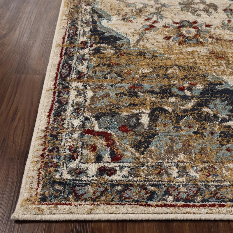 Traditional Floral Medallion Indoor Runner or Area Rug by Superior