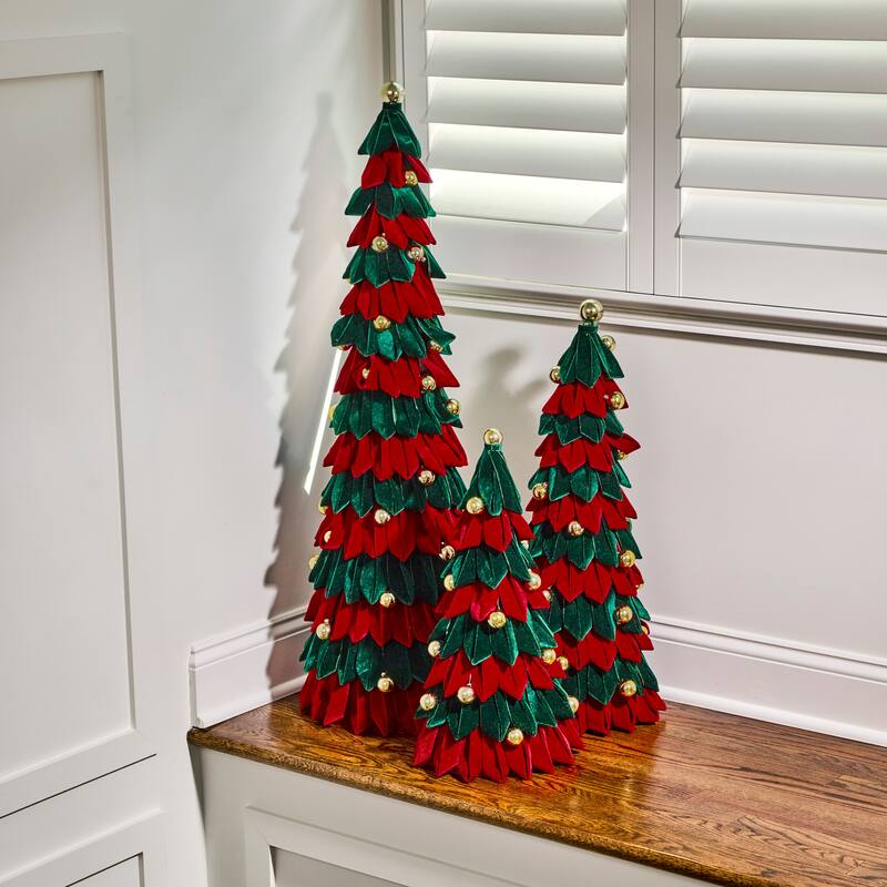 40" Velvet Loop Tree With Ornaments