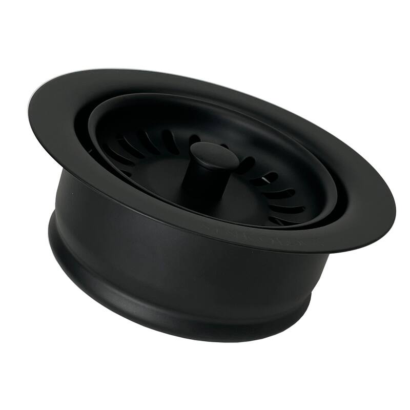 SinkSense Matte Black 3.5" Disposal Flange Drain with Stopper