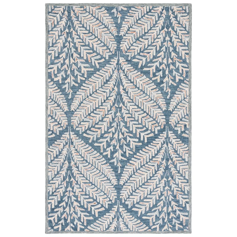 SAFAVIEH Handmade Capri Kert Wool Rug - 5' Square - Grey/Ivory