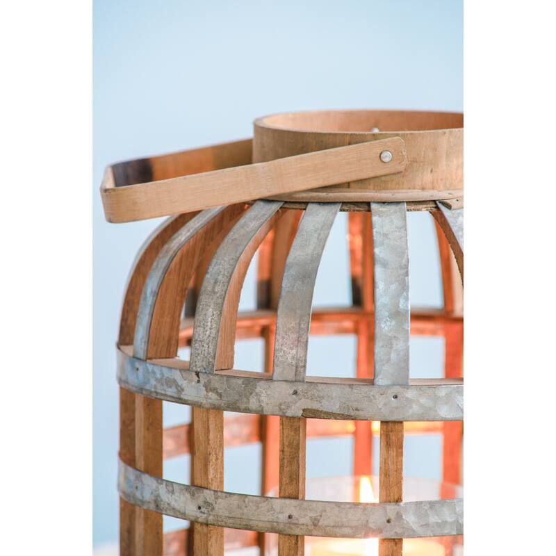 Decorative Lantern with Handle, Wooden Lantern for Indoor Outdoor, Home Garden Wedding